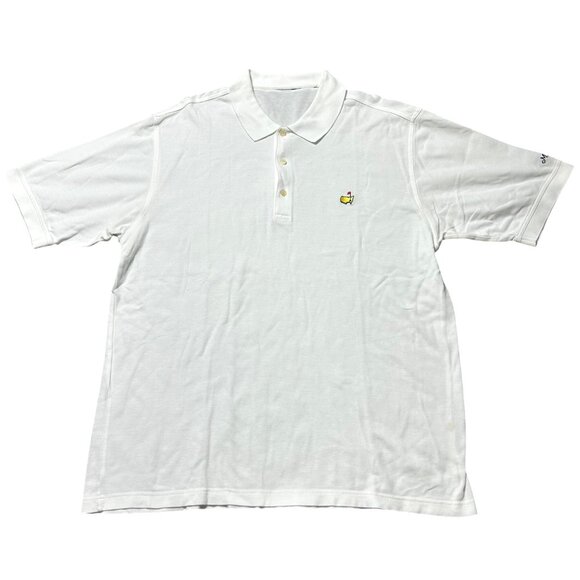 Masters Golf Polo Shirt White Embroidered Logo Mens Size XL Short Sleeve - Picture 1 of 7